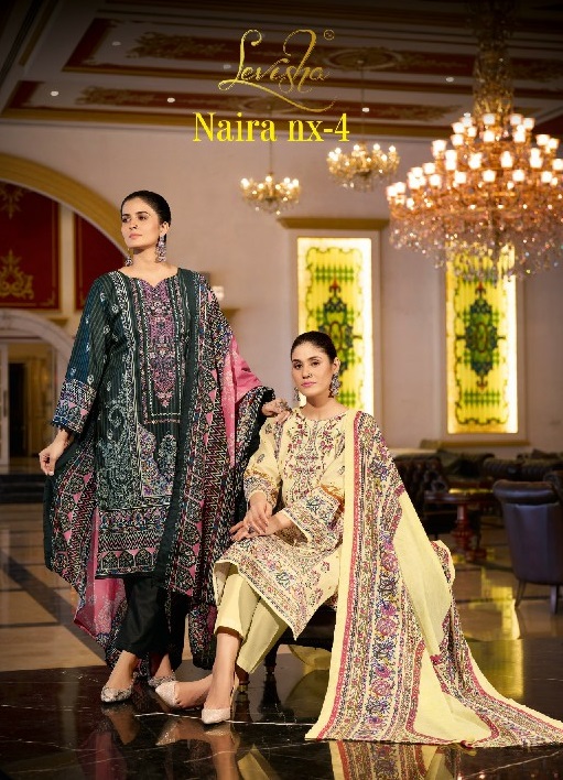 LEVISHA NAIRA NX VOL 4 HIT DESIGN CEMRIC COTTON PAKISTANI STYLE SALWAR KAMEEZ