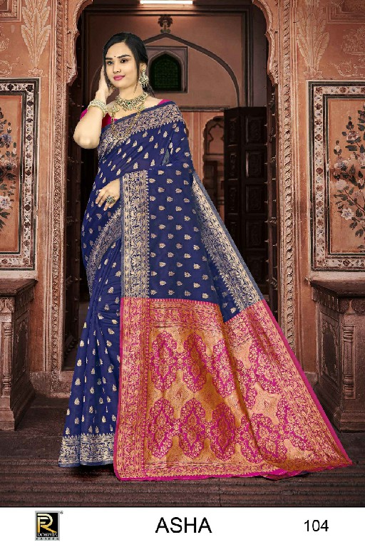 RONISHA ASHA BY RANJNA SAREE BANARASI SILK PREMIUM FABRICS SUPER HIT COLLECTION SAREES