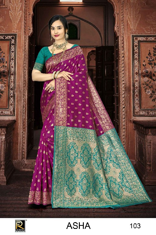 RONISHA ASHA BY RANJNA SAREE BANARASI SILK PREMIUM FABRICS SUPER HIT COLLECTION SAREES