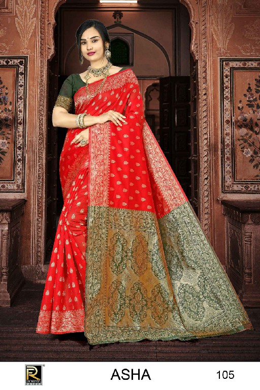 RONISHA ASHA BY RANJNA SAREE BANARASI SILK PREMIUM FABRICS SUPER HIT COLLECTION SAREES