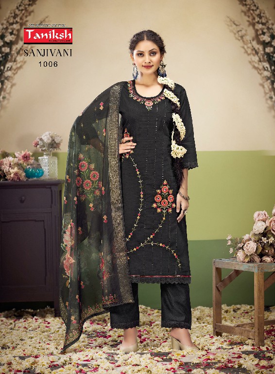 Taniksh Sanjivani Vol-1 Wholesale Cotton VIscose Embroidery Kurti With Pant And Dupatta