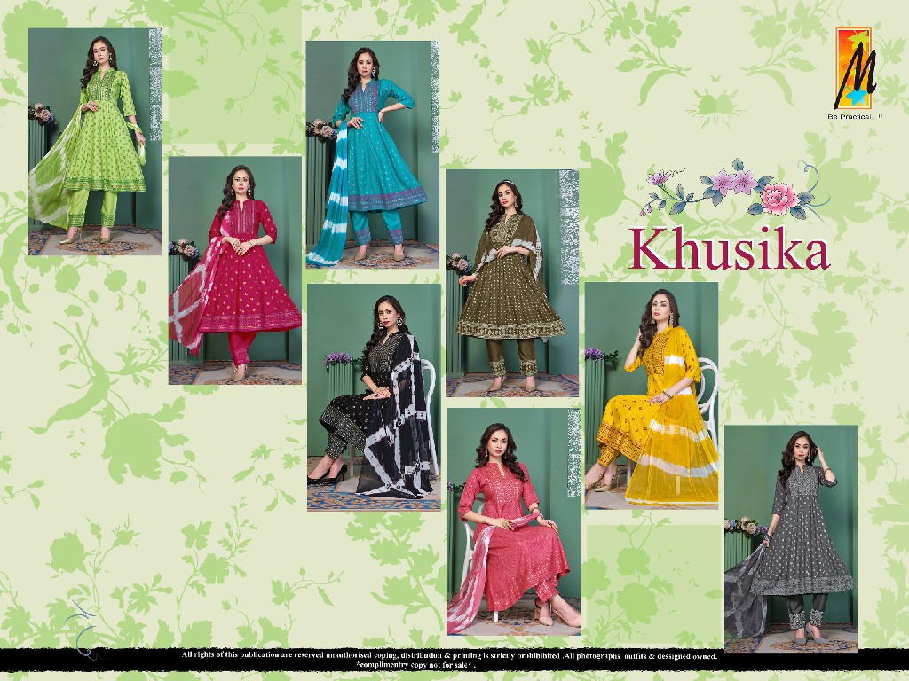 Master Khusika Wholesale Ghera Style Kurtis With Pant And Dupatta