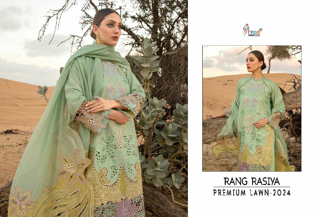 Shree Fabs Rang Rasiya Premium Lawn 2024 Wholesale Pakistani Suits