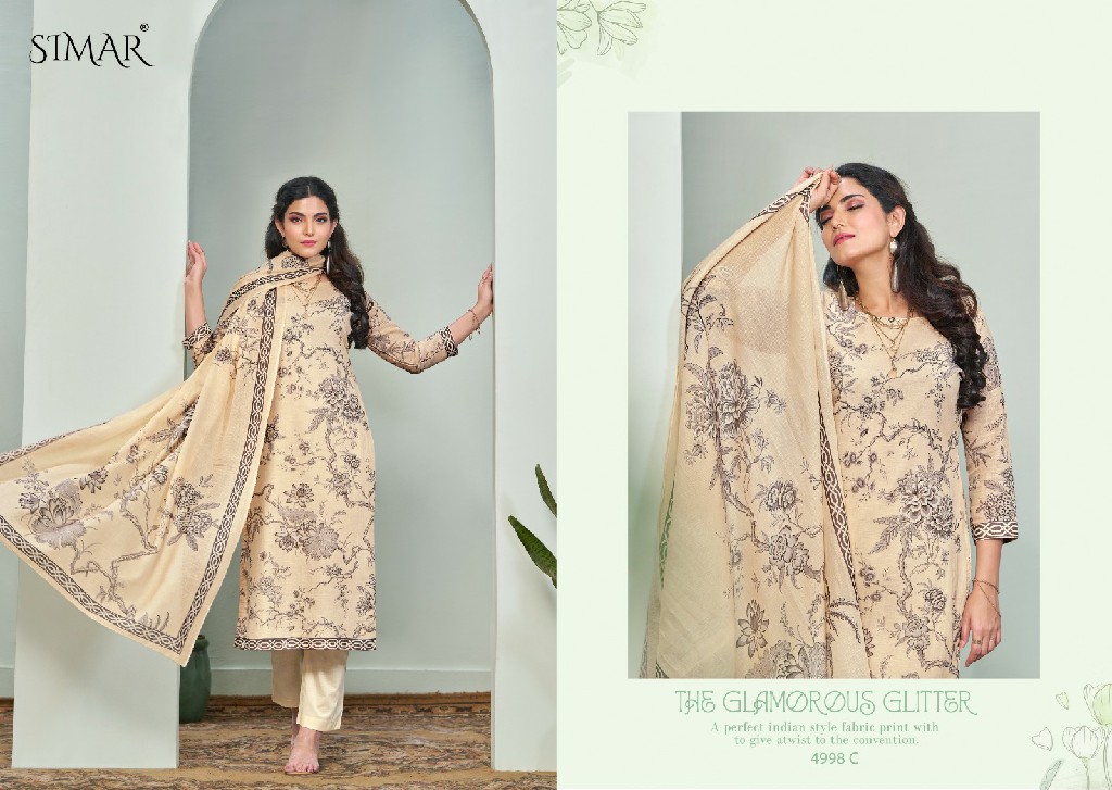 Glossy Simar Siyahi Wholesale Pure Linen With Hand Work Salwar Suits