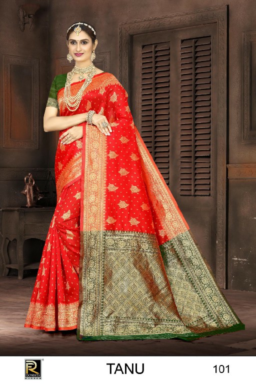 RONISHA TANU BY RANJNA SAREE BANARASI SILK PREMIUM FABRICS SUPER HIT COLLECTION SAREES