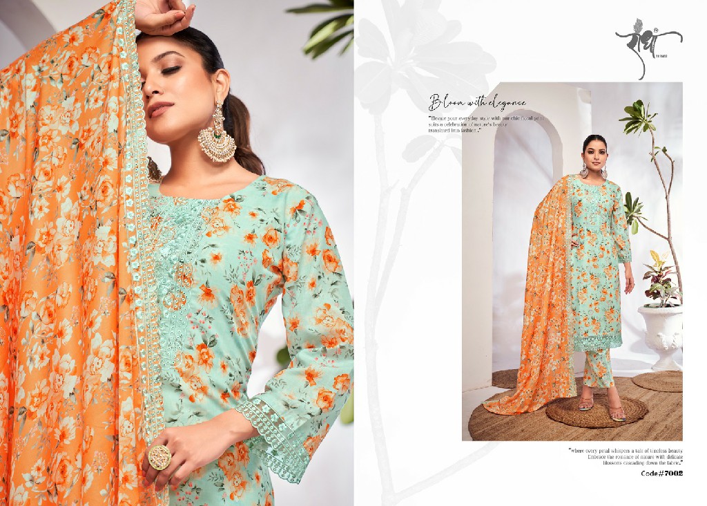 Radha Saffron Wholesale Pure Cotton With Embroidery Salwar Suits