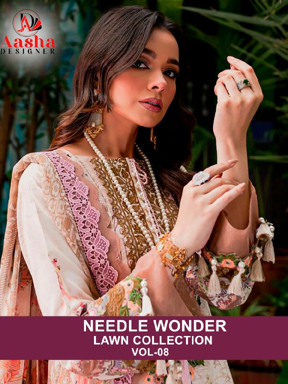 Aasha Needle Wonder Lawn Collection Vol-8 Wholesale Indian Pakistani Suits