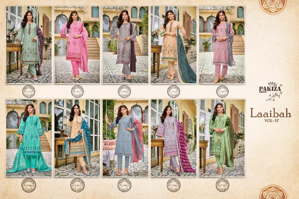 Pakiza Laaibah Vol-37 Wholesale Kashmiri Heavy Neck Work Dress Material