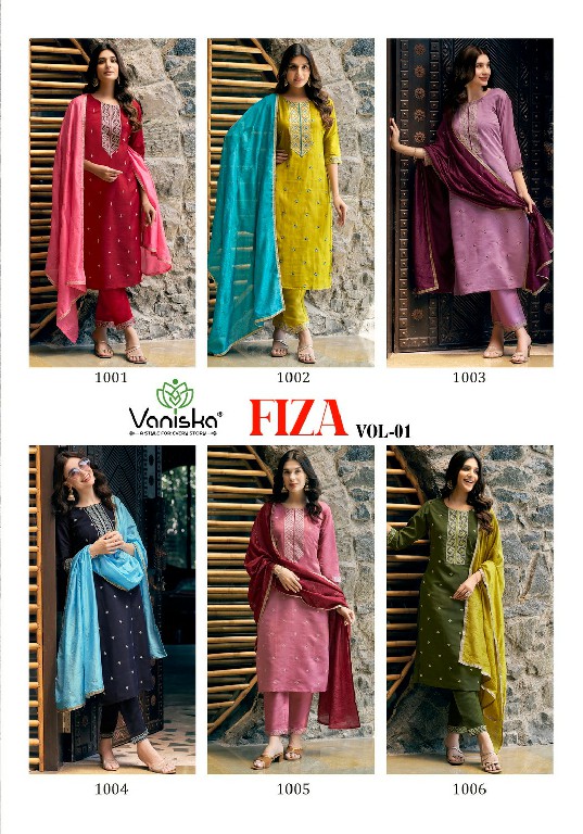 Vaniska Fiza Vol-1 Wholesale Straight Kurti With Pant And Dupatta