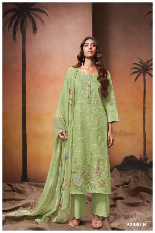 Ganga Taytum S2480 Wholesale Premium Cotton With Embroidery Salwar Suits
