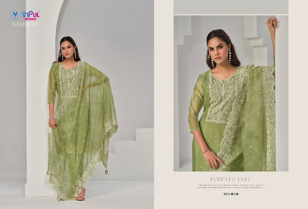 Vipul Samirah Wholesale Soft Orgnaza With Embroidery Party Wear Salwar Suits