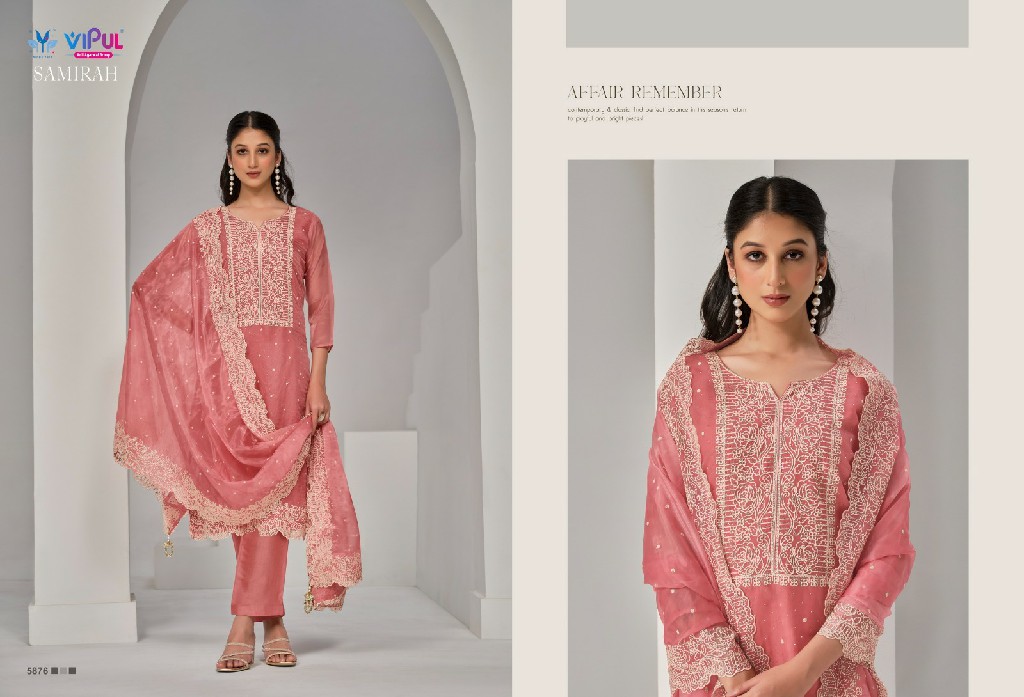 Vipul Samirah Wholesale Soft Orgnaza With Embroidery Party Wear Salwar Suits