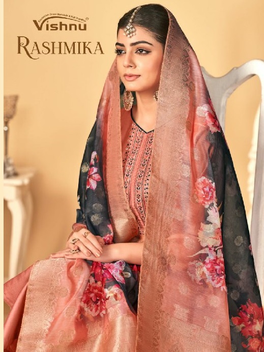 Vishnu Rashmika Wholesale Vetican Silk Dress Material