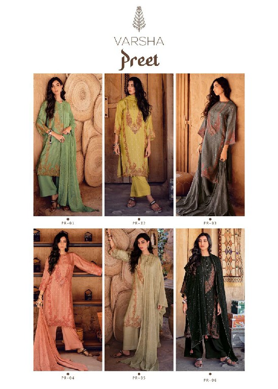 Varsha Preet Wholesale Viscose Woven With Handwork Function Wear Suits