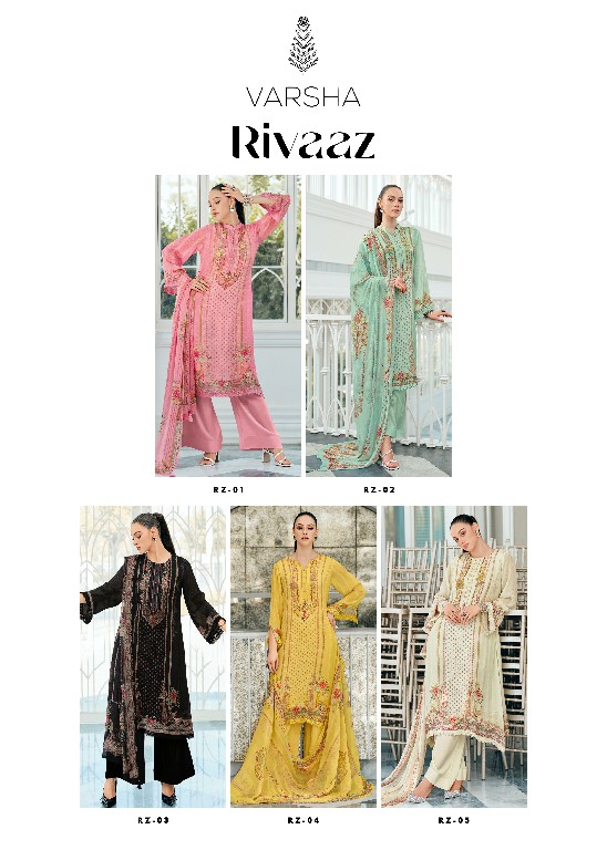 Varsha Rivaaz Wholesale Viscose Chinon With Embroidery Party Wear Salwar Suits