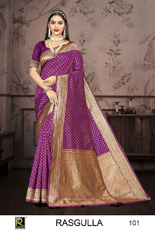 Ronisha Rasgulla Wholesale Banarasi Silk Party Wear Indian Sarees