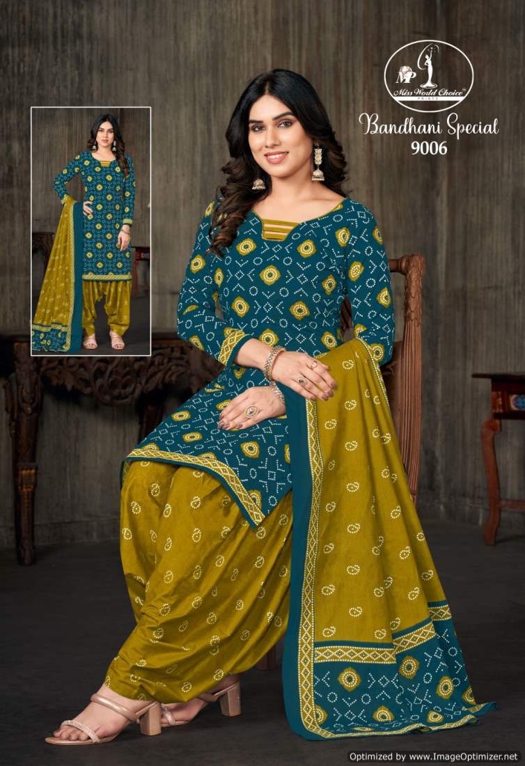 Miss World Bandhani Special Vol-9 Wholesale Cotton Printed Dress Material