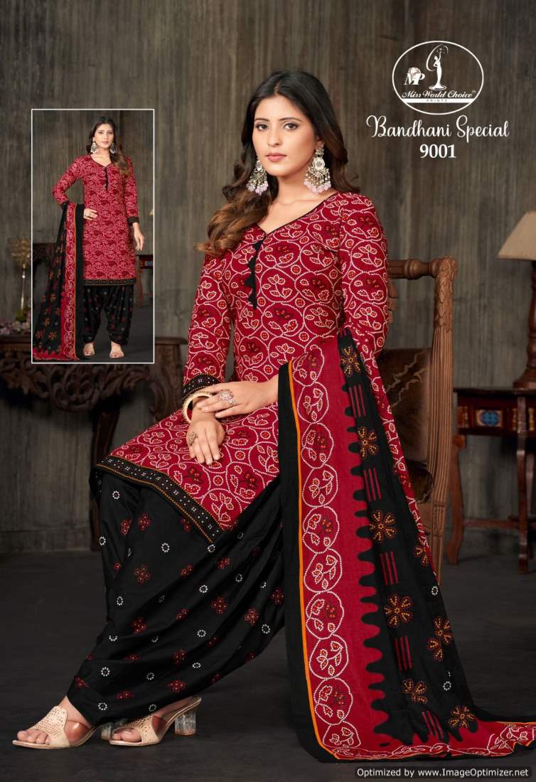 Miss World Bandhani Special Vol-9 Wholesale Cotton Printed Dress Material