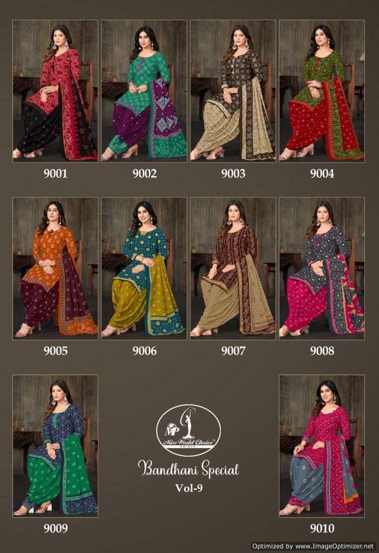 Miss World Bandhani Special Vol-9 Wholesale Cotton Printed Dress Material