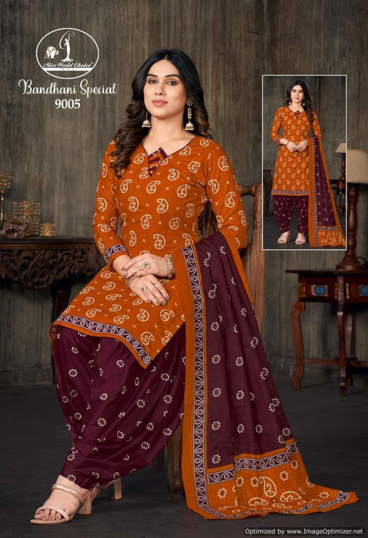 Miss World Bandhani Special Vol-9 Wholesale Cotton Printed Dress Material