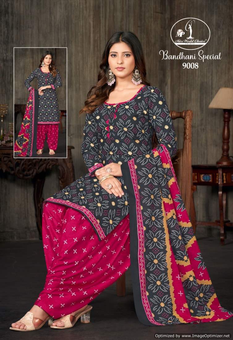 Miss World Bandhani Special Vol-9 Wholesale Cotton Printed Dress Material