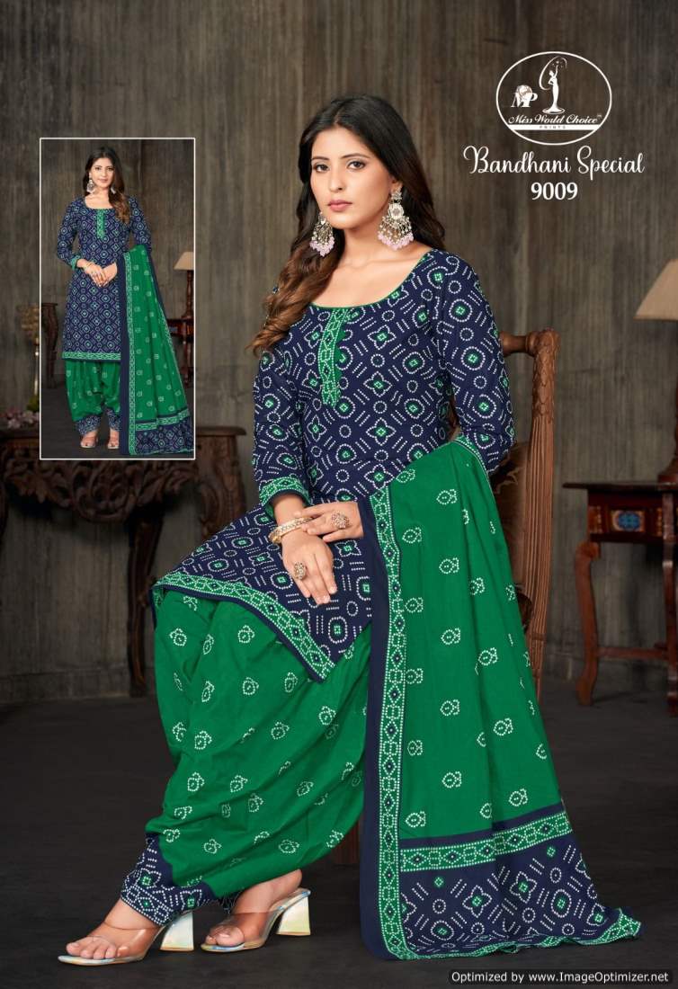 Miss World Bandhani Special Vol-9 Wholesale Cotton Printed Dress Material