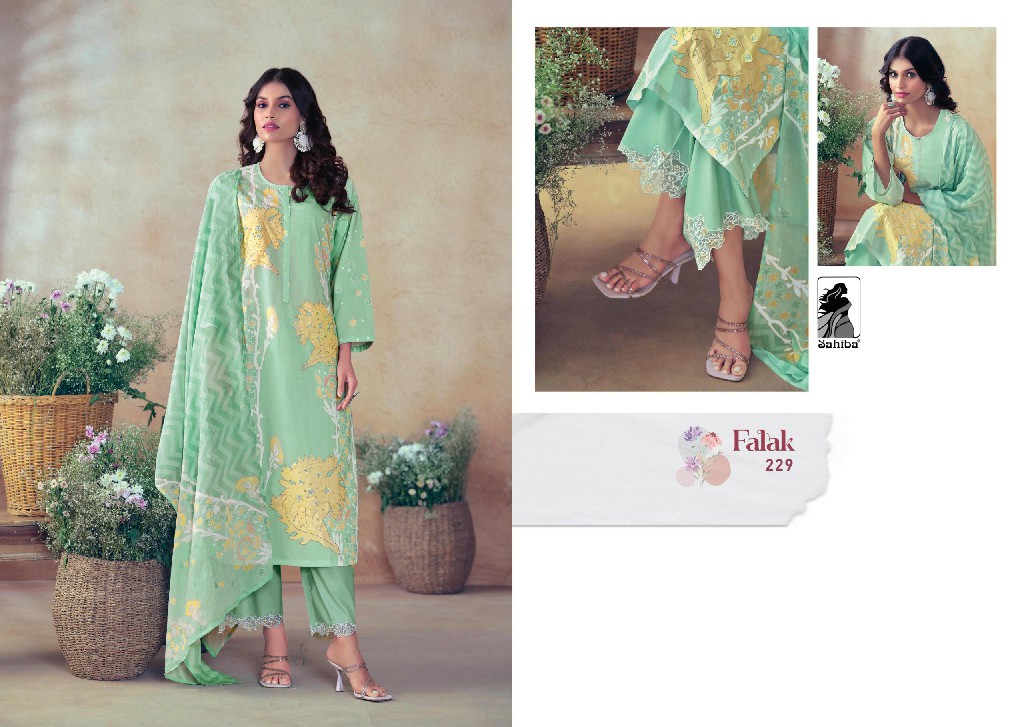 Sahiba Falak Wholesale Pure Cotton With Hand Work Salwar Suits