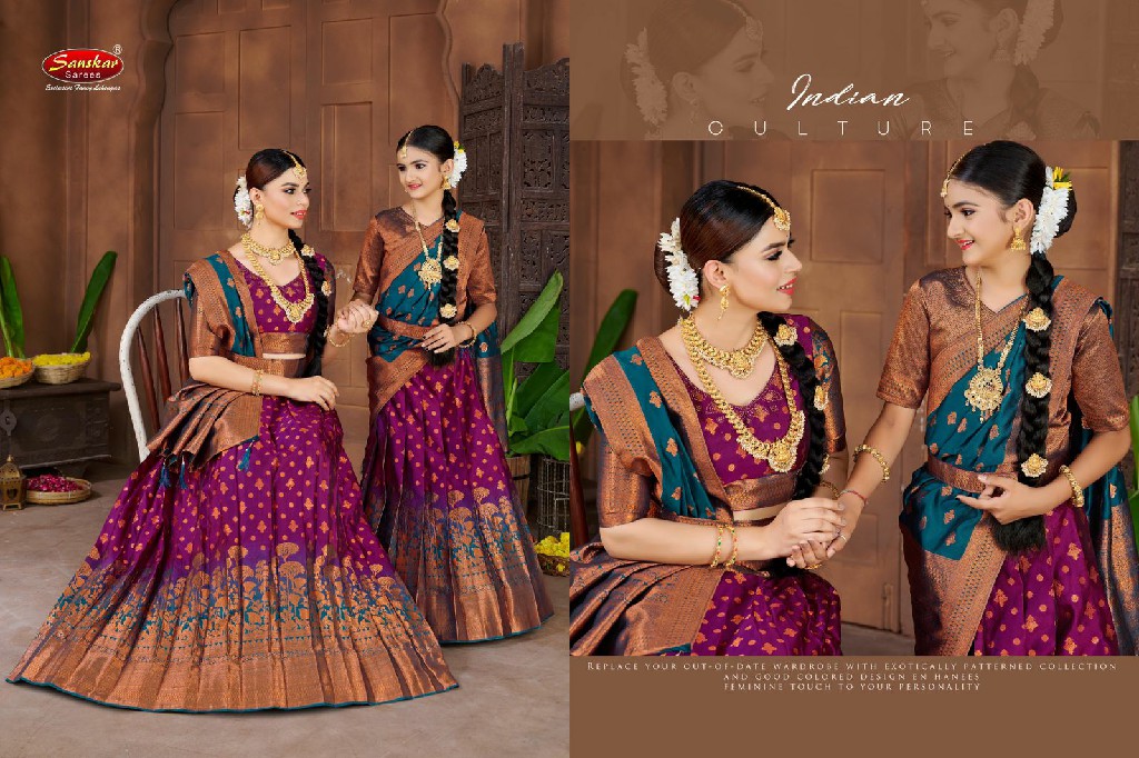 Sanskar Blueberry Wholesale Readymade Kids And Mother Lehengas