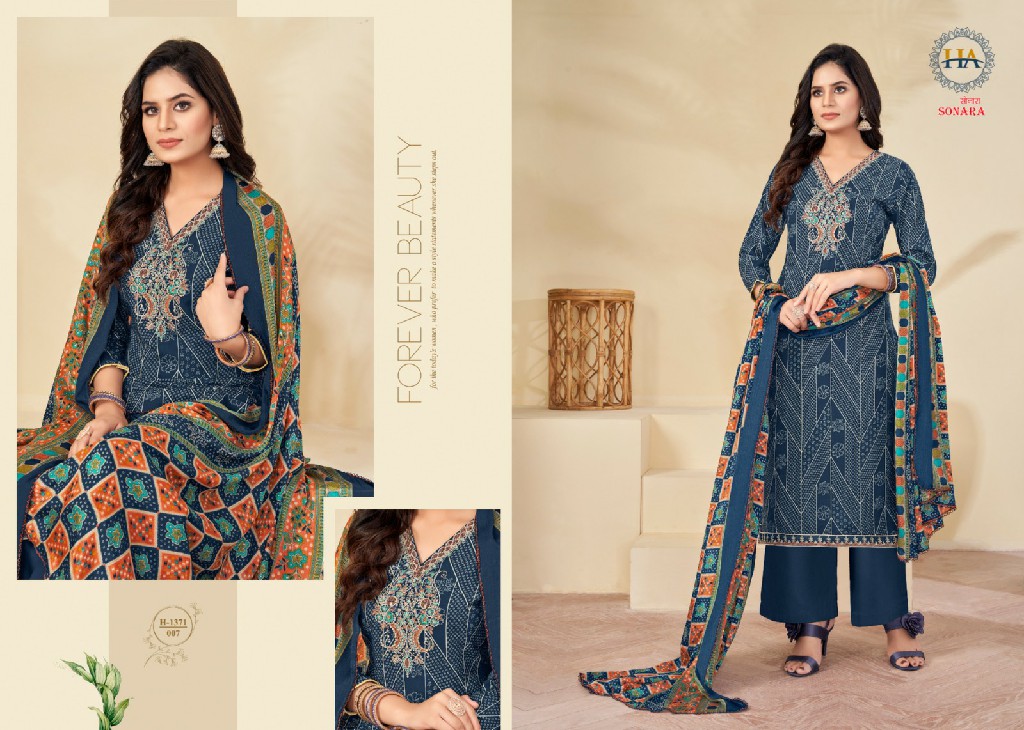 Harshit Sonara Wholesale Pure Viscose Reyon With Work Dress Material