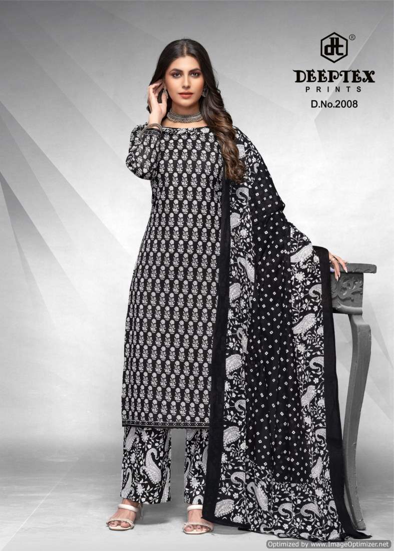 Deeptex Aaliza Black And White Special Vol-2 Wholesale Cotton Printed Dress Material