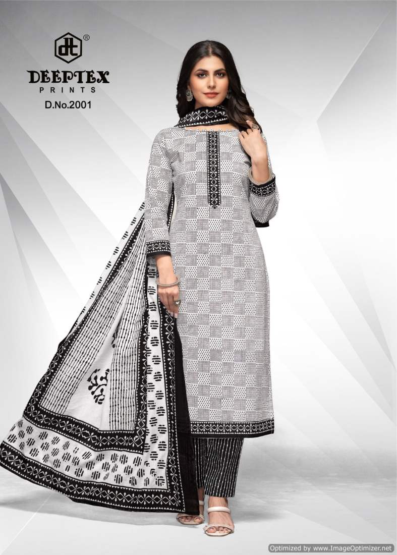 Deeptex Aaliza Black And White Special Vol-2 Wholesale Cotton Printed Dress Material