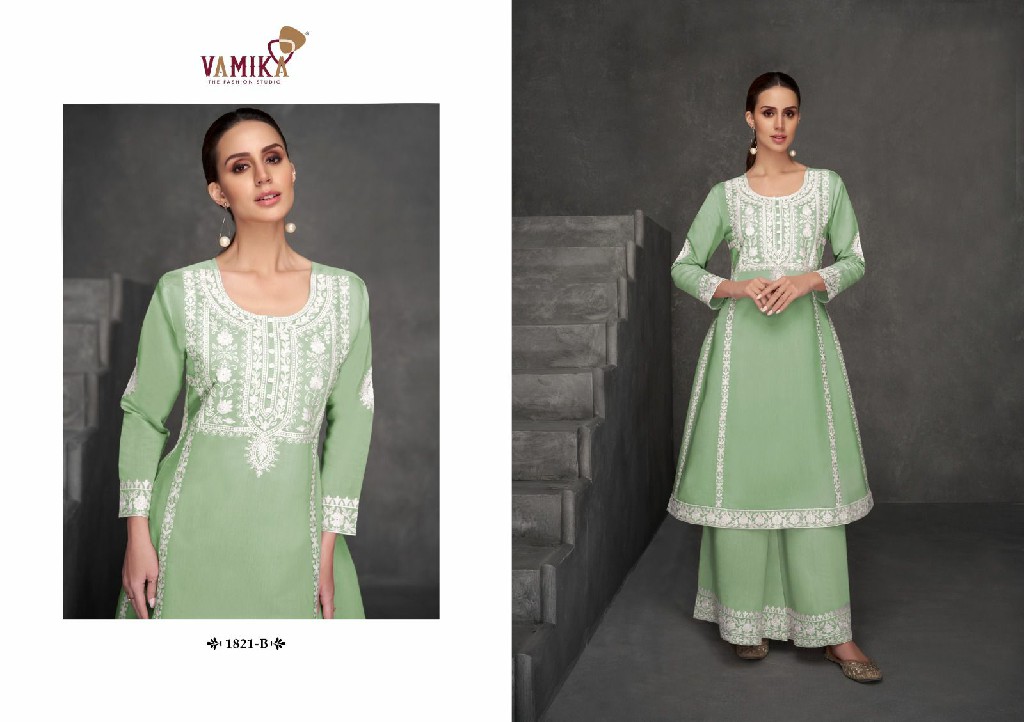 VAMIKA FIZA D.NO 1821 COLOUR TOP WITH PANT LATEST DESIGN COLLECTION