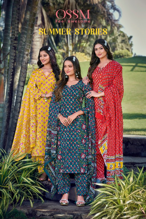 OSSM SUMMER STORIES COTTON 3PC COLLECTION READYMADE SUITS SURAT