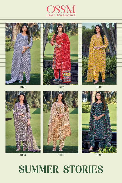 OSSM SUMMER STORIES COTTON 3PC COLLECTION READYMADE SUITS SURAT