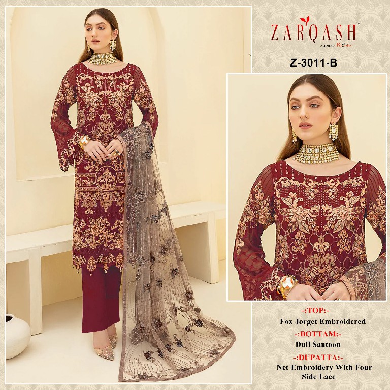 Zarqash Z-3011 Wholesale Indian Pakistani Salwar Suits