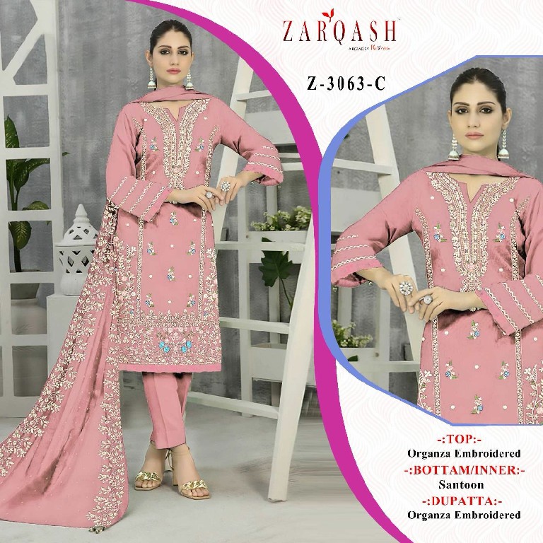 Zarqash Z-3063 Wholesale Indian Pakistani Salwar Suits