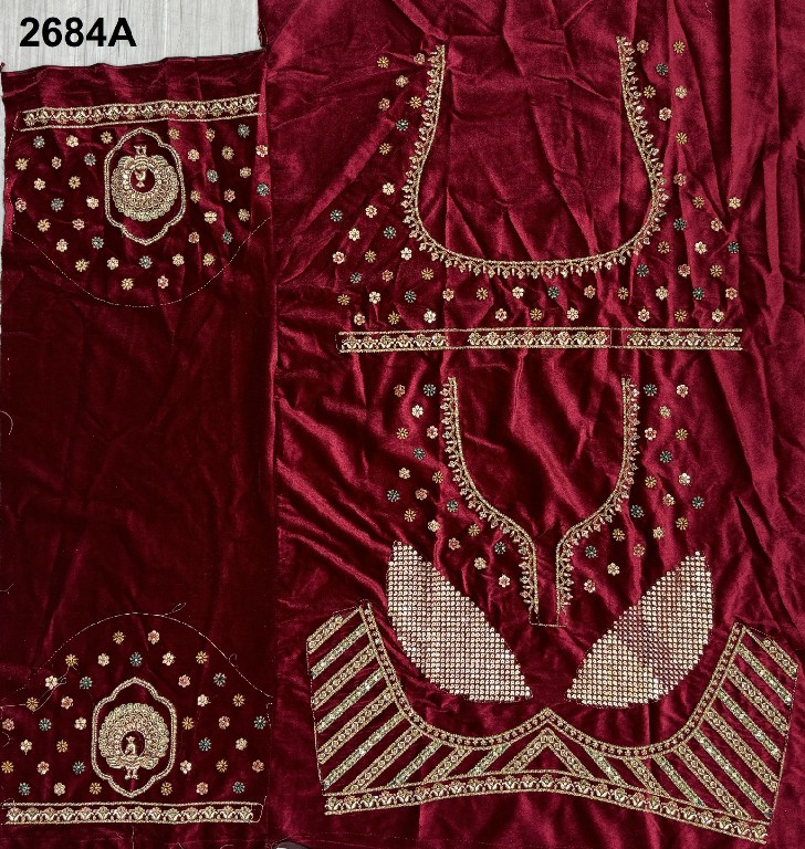 Anjani Art D.no 2684 Wholesale Velvet Fabric Designer Lehengas