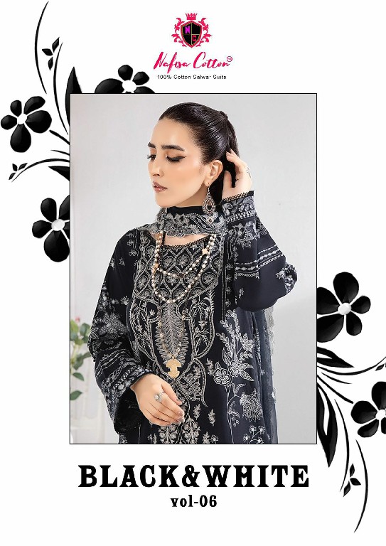 Nafisa Black And White Vol-6 Wholesale Karachi Print Dress Material