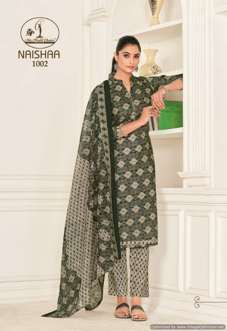 Miss World Naishaa Vol-1 Wholesale Pure Cotton Printed Dress Material