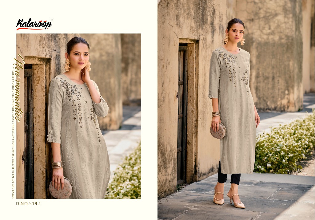 KALAROOP KAVIYA FULL STITCH FANCY WEAVING LONG KURTI CATALOG