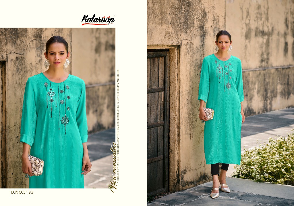 KALAROOP KAVIYA FULL STITCH FANCY WEAVING LONG KURTI CATALOG