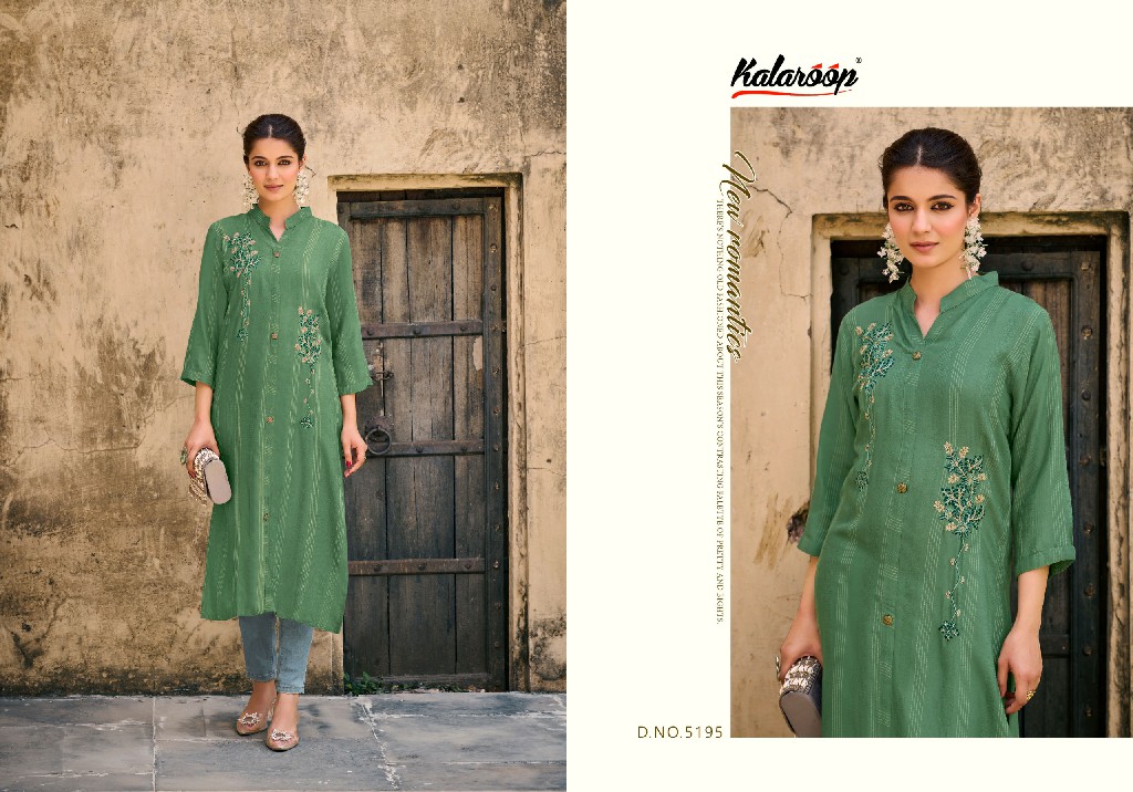 KALAROOP KAVIYA FULL STITCH FANCY WEAVING LONG KURTI CATALOG