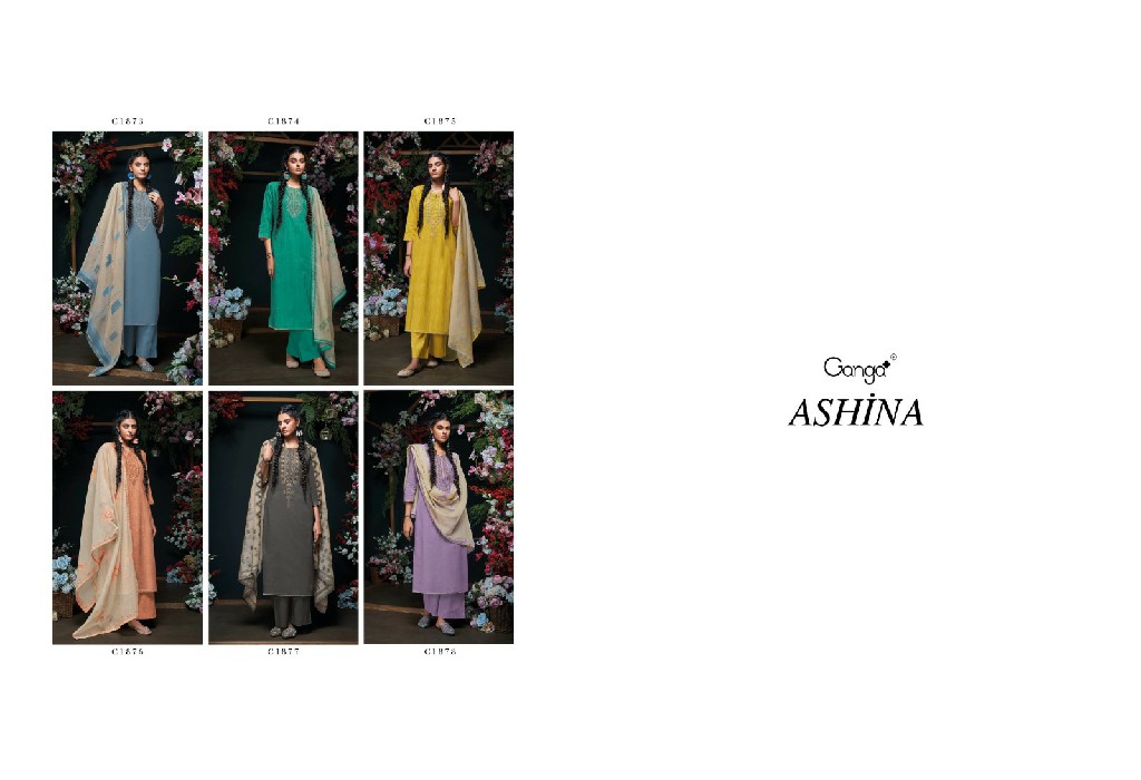 Ganga Ashina Wholesale Premium Cotton With Embroidery Salwar Suits