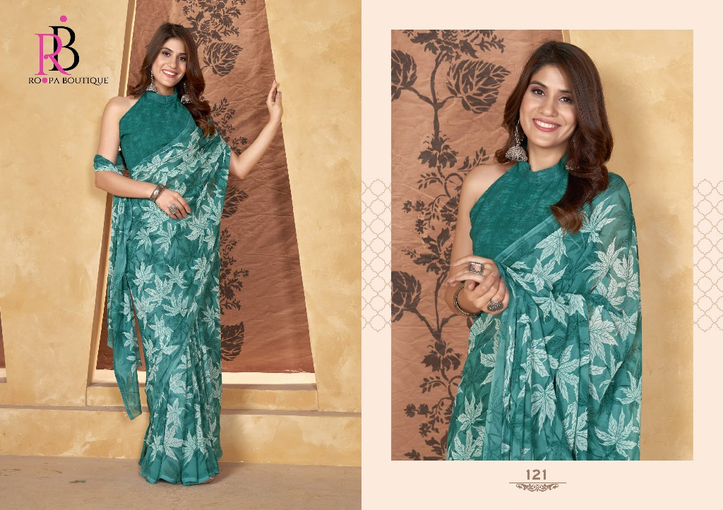 Roopa Boutique Zeeya Radhika Vol-6 Wholesale Weight Less With Blouse Included Sarees