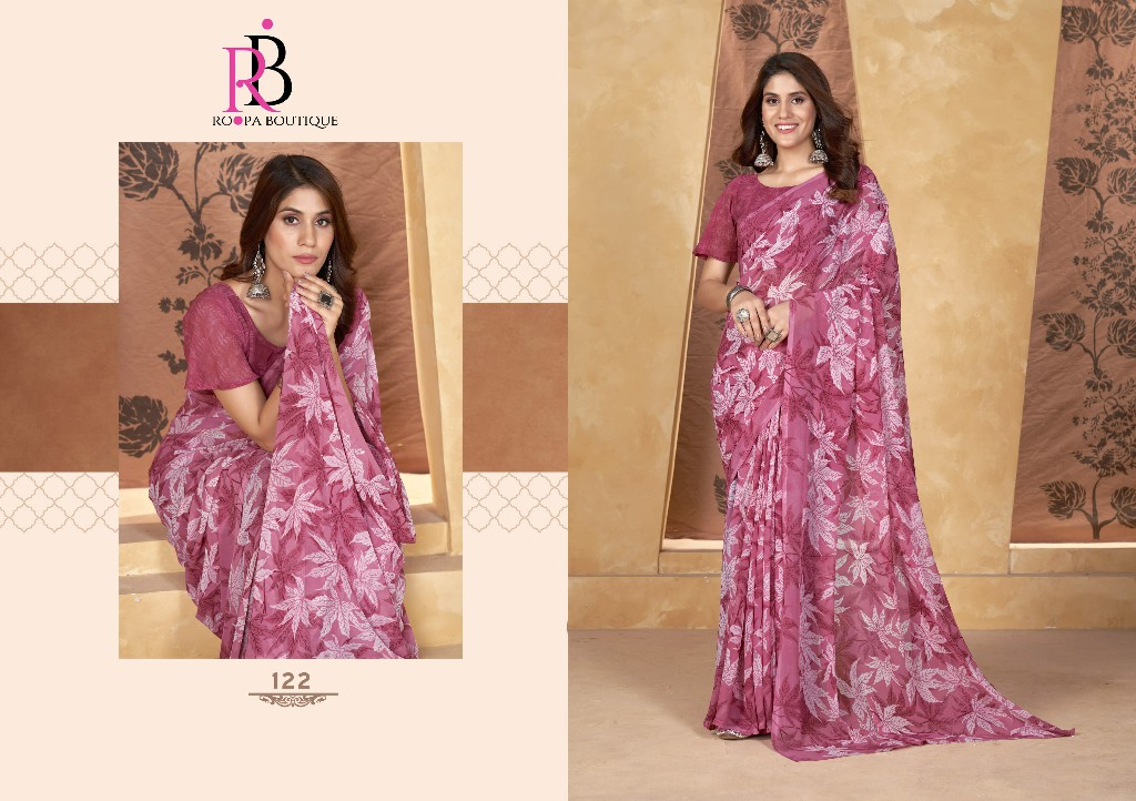 Roopa Boutique Zeeya Radhika Vol-6 Wholesale Weight Less With Blouse Included Sarees