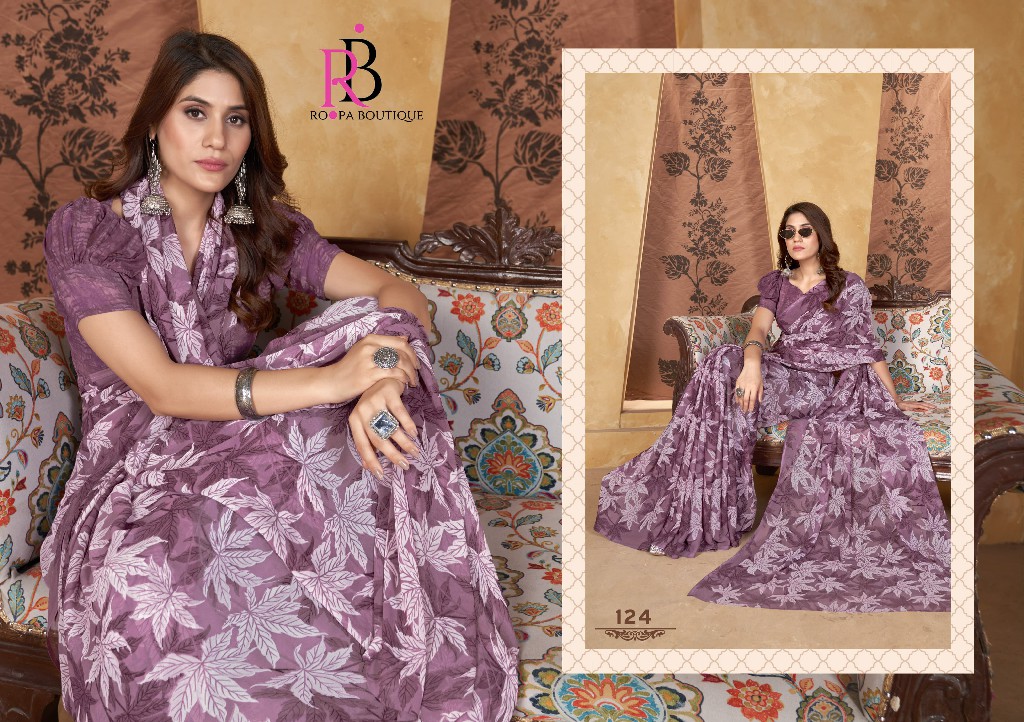 Roopa Boutique Zeeya Radhika Vol-6 Wholesale Weight Less With Blouse Included Sarees