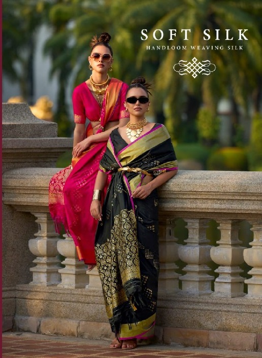 Rajtex Soft Silk Wholesale Handloom Weaving Silk Party Wear Sarees