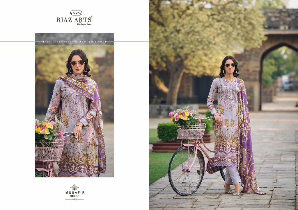 Riaz Arts Musafir Wholesale Pure Karachi Lawn With Neck Embroidery Dress Material