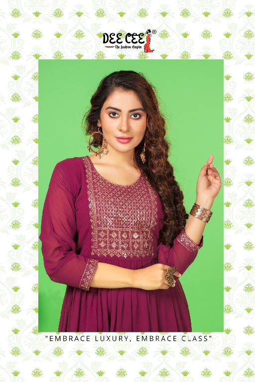 Dee Cee Smarta Wholesale Georgette Plain Anarkali Style Kurtis