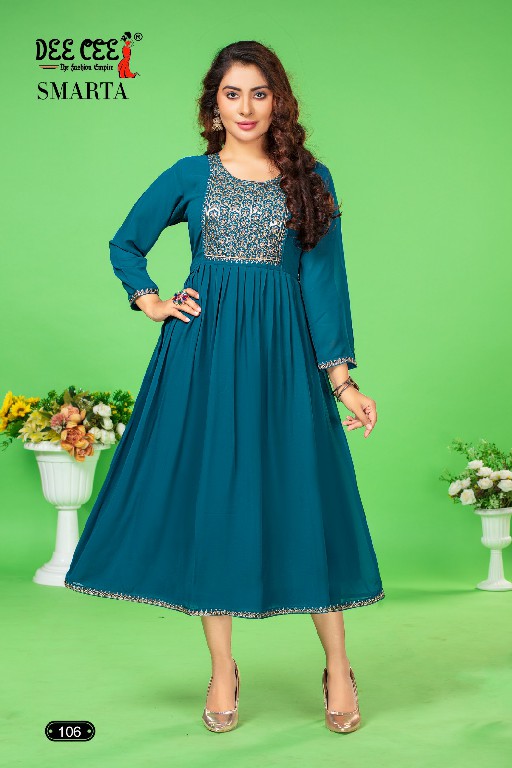 Dee Cee Smarta Wholesale Georgette Plain Anarkali Style Kurtis